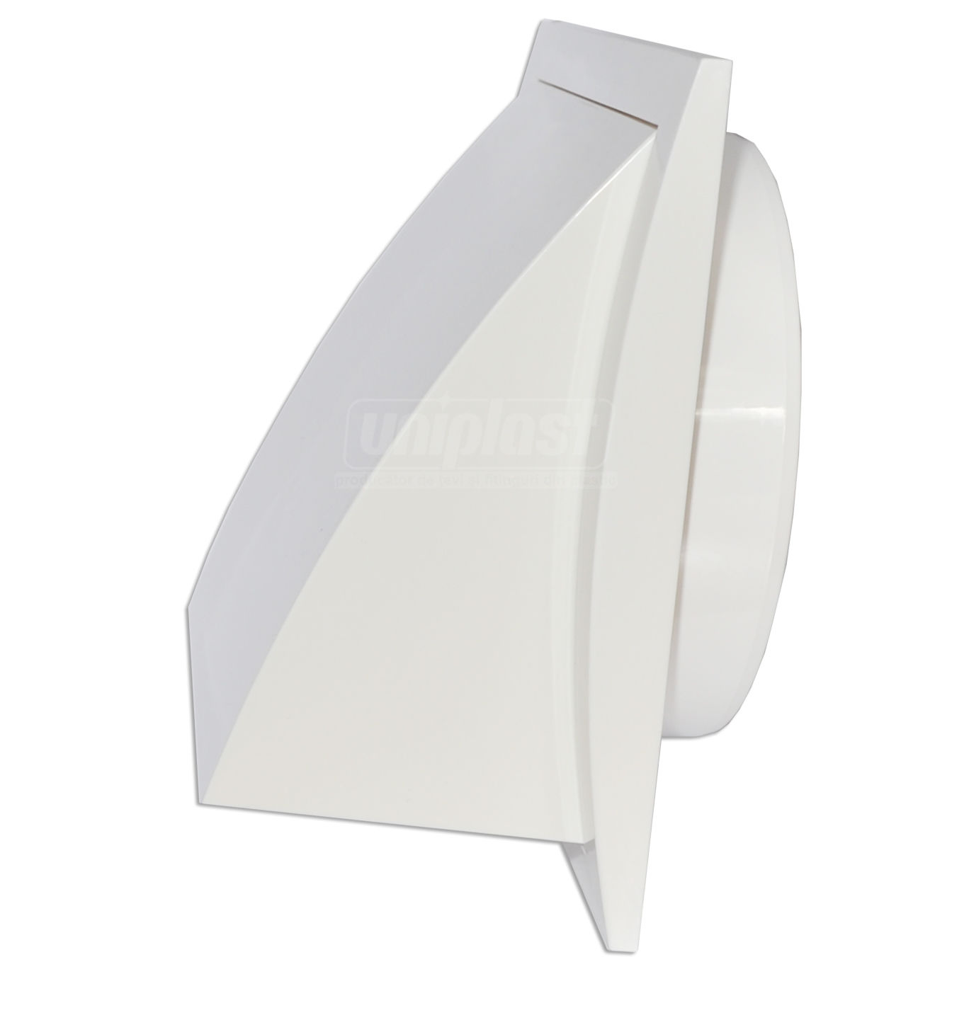 Grila plastic exterior cu supapa 190 x 190 mm cu flansa D.150 (alba) ND15FV  EUROPLAST