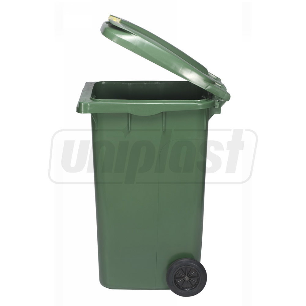 Cos pentru transportarea deseurilor 240 L pe roti (verde) UNI