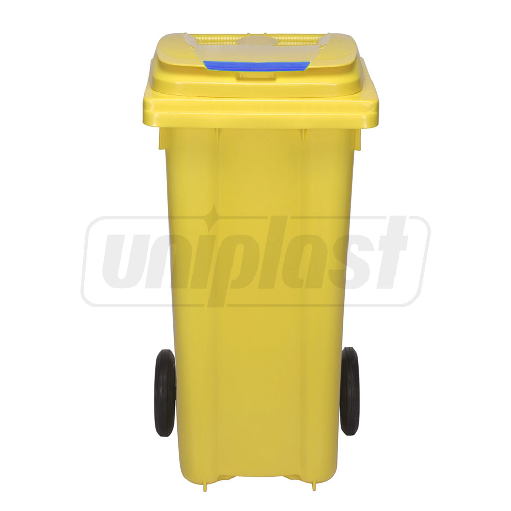 Cos pentru transportarea deseurilor 120 L pe roti (galben) UNI