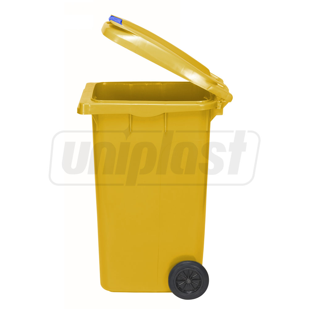 Cos pentru transportarea deseurilor 240 L pe roti (galben) UNI