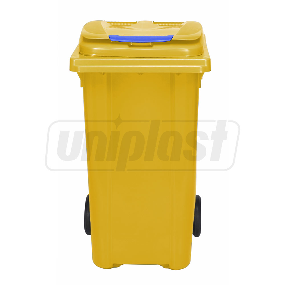 Cos pentru transportarea deseurilor 240 L pe roti (galben) UNI