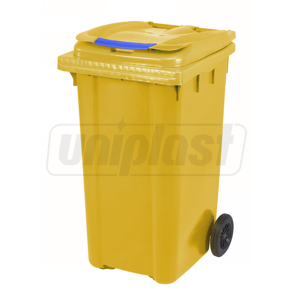 Cos pentru transportarea deseurilor 240 L pe roti (galben) UNI