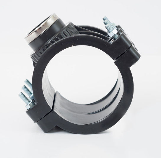 Piesa bransare teava PEHD D.140 x 1.1/4" / 16 A cu 6 suruburi, cu inel (reinfor.)  SAB