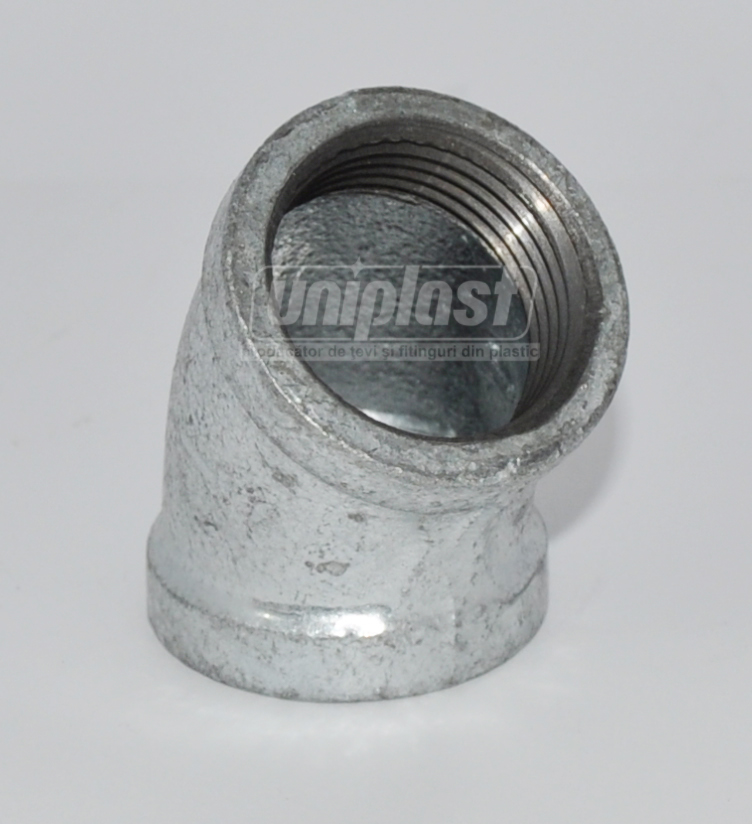 Cot  D. 1.1/2" x 45° FI/FI galvanizat