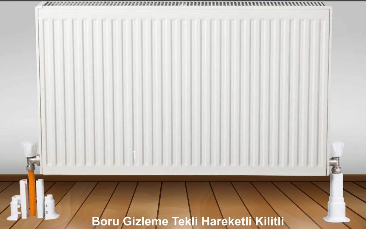 Tub decorativ plastic pentru calorifer (D. 16-20) (alb) (2.4", 50-160 mm)  RADIVA