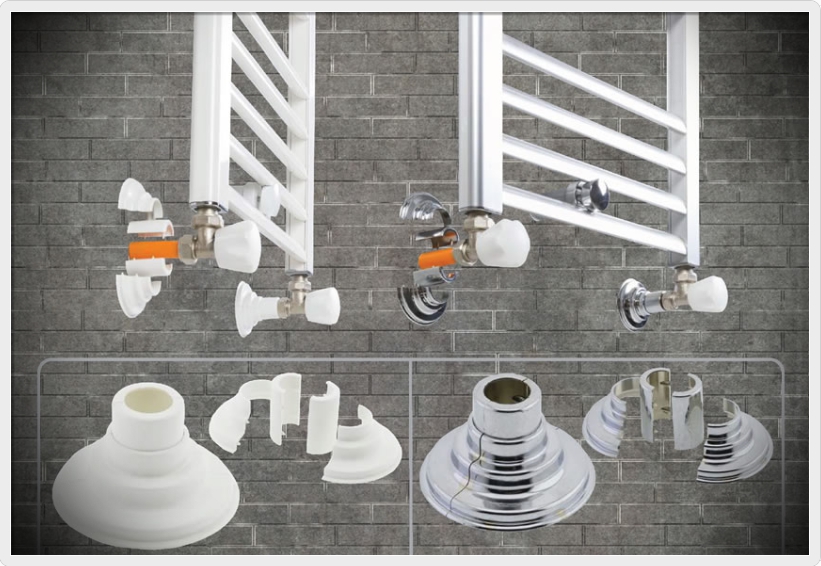 Element decorativ pentru uscator de prosoape (D. 16-20) (alb) (30-70 mm)  RADIVA