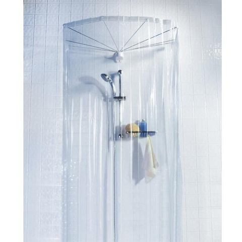 Suport perdea pentru cabina de dus cu 8 brate de sustinere cu perdica 200 x 170 cm OMBRELLA 10.04436/13