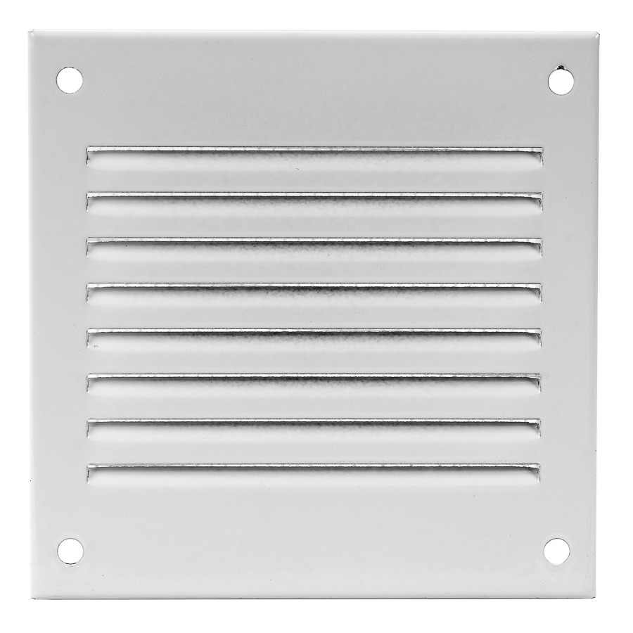 Grila ventilatie metal dreptunghiulara 100 x 100 mm (cu plasa metalica) (alba) MR1010  EUROPLAST
