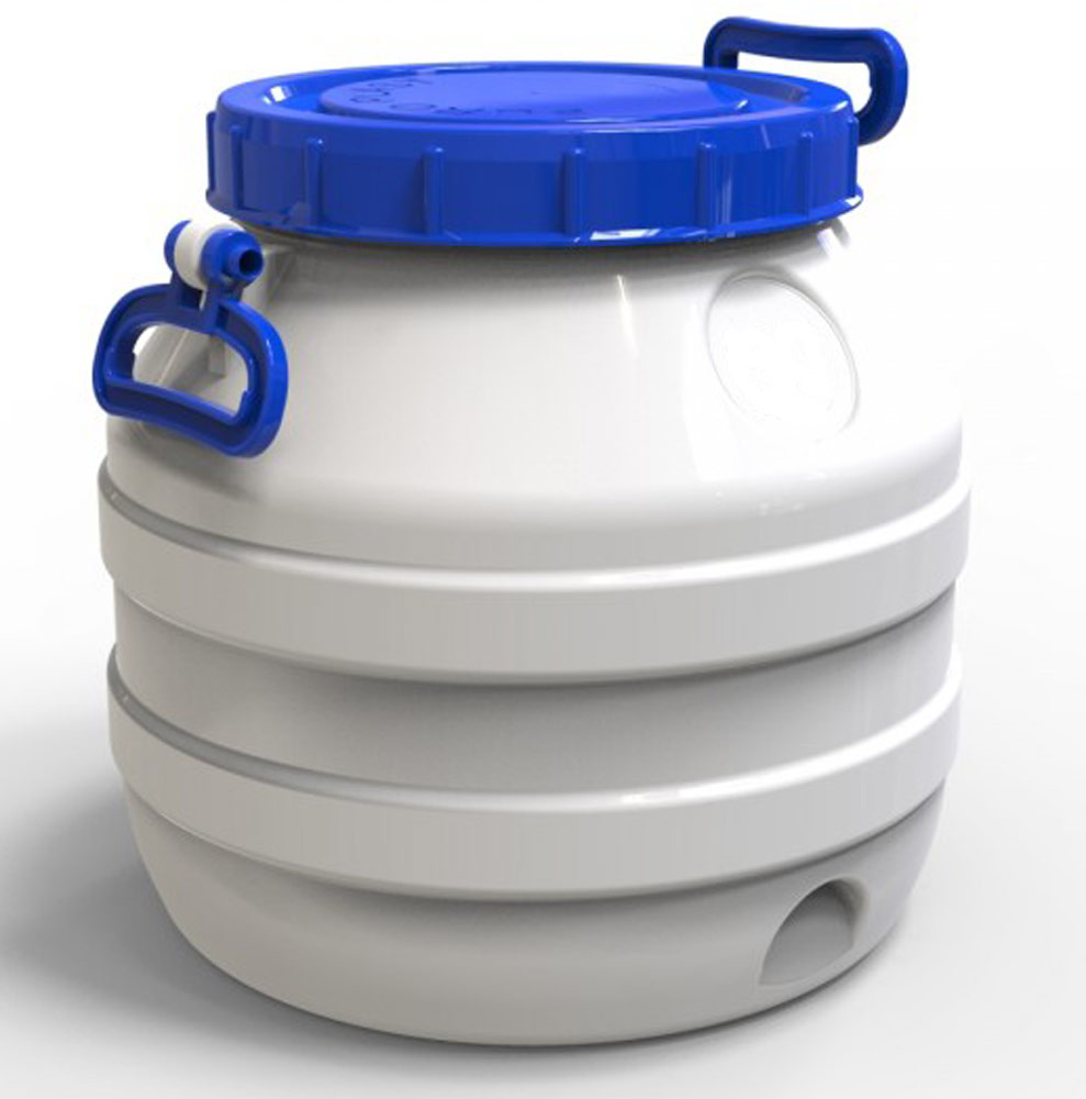 Butoi plastic  35 L (alb) cu manere H=0.38 m/W=0.40 m EVRO PLAST