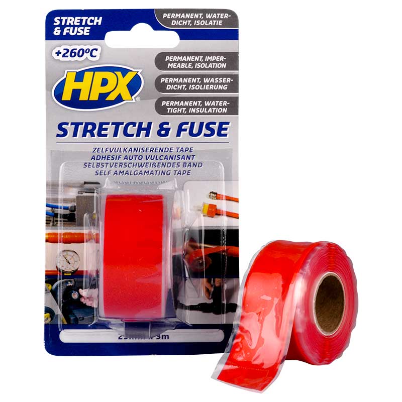 Banda izolanta (rosie) din silicon 25 mm x 3 m HPX Stretch&Fuse