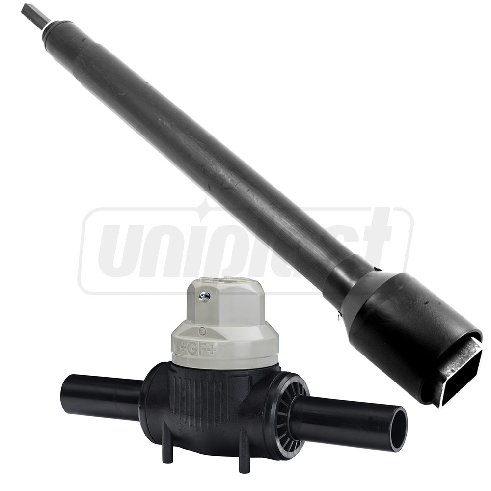Vana PEHD cu tija telescopica Stop-Offvalve Poly D. 90 (DN80) 10 bar Gas / 16 bar Water  +GF+
