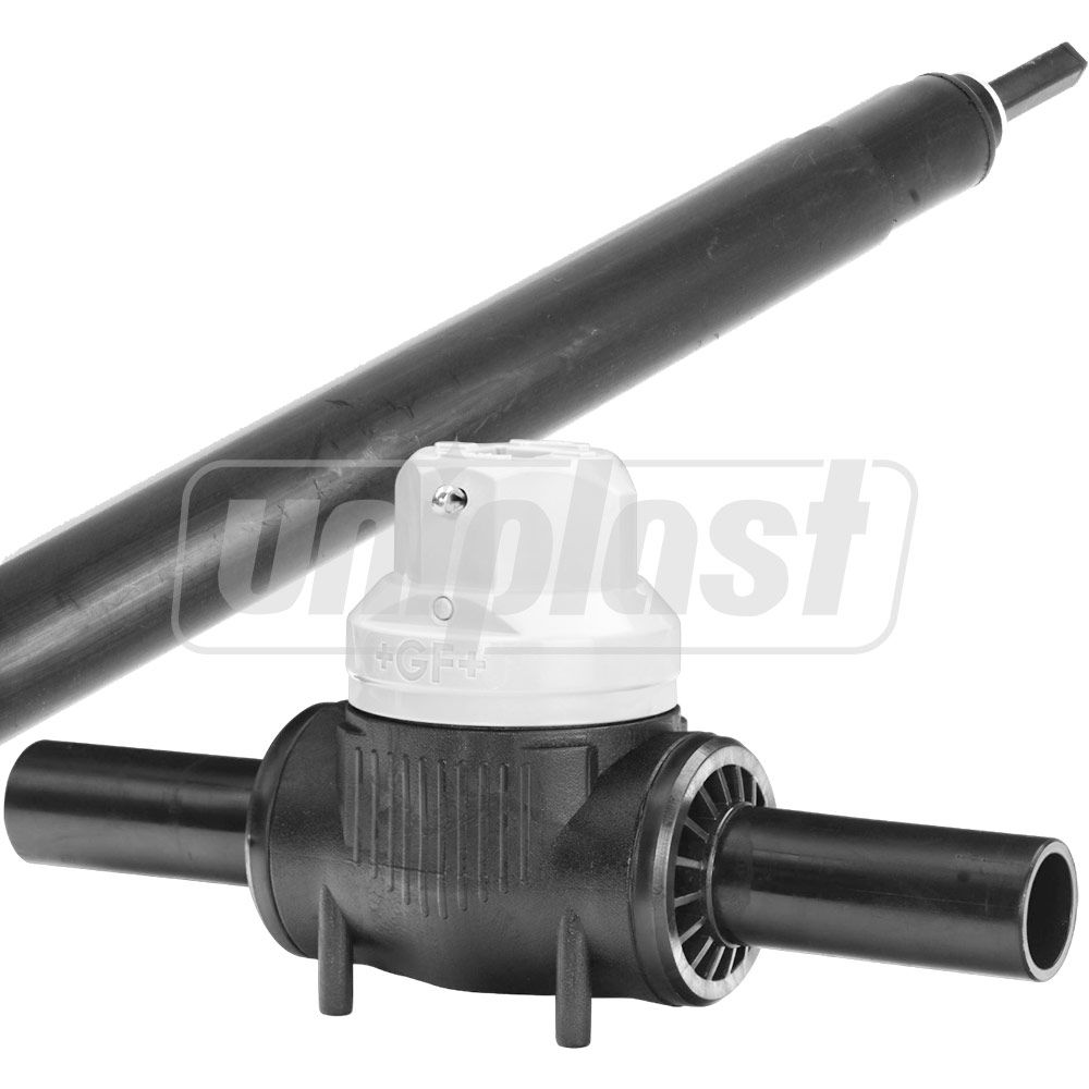 Кран Stop-Offvalve Poly PE100 D. 50 (DN40) с телескопическим штоком 10 bar Gas / 16 bar Water  +GF+