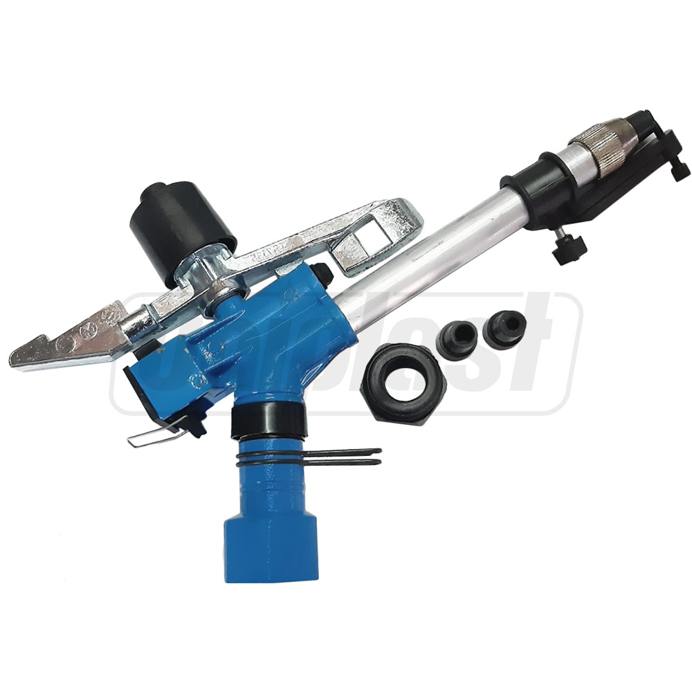 Aspersor sprinkler B2 D. 1.1/2" FI reglabil metal (30º-360º) 15-30 m, 2-5 bar, 5-15 m³/h (albastru) 3405  ATIGLAN