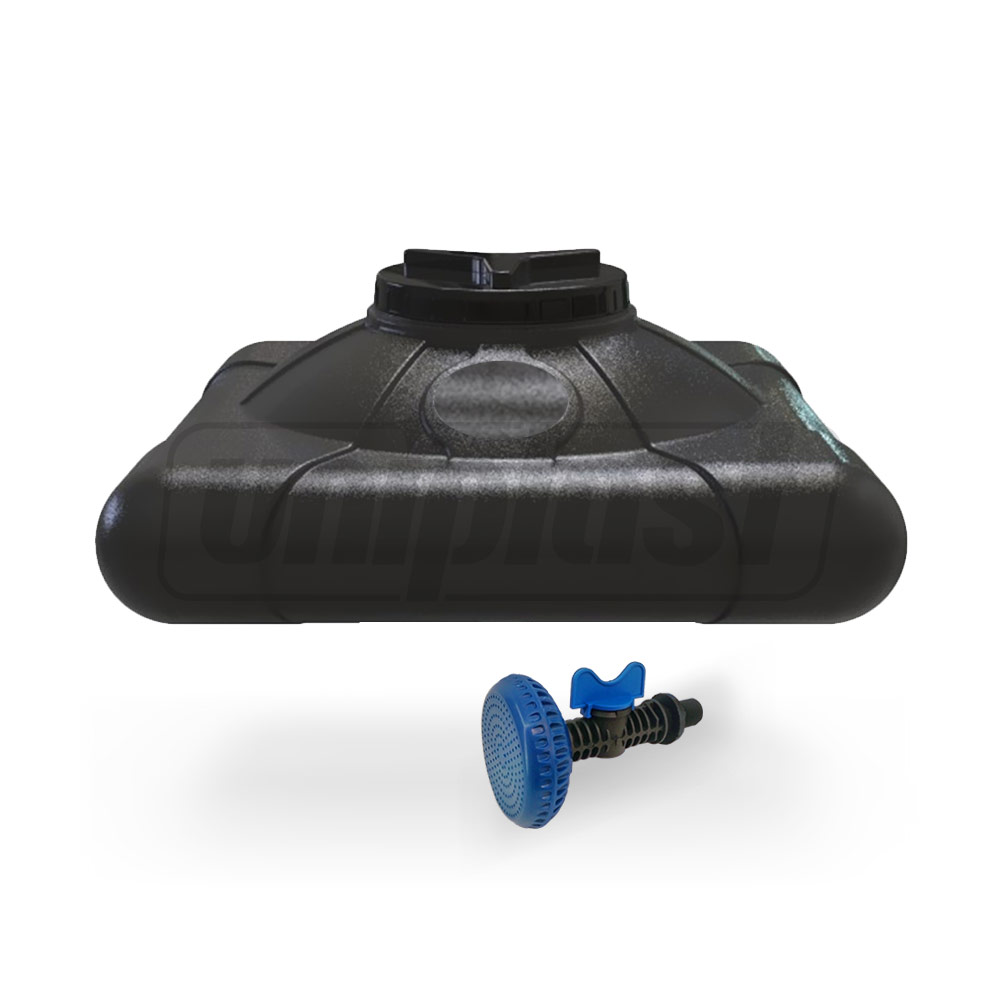 Rezervor - dus  75 L (negru) cu para pentru dus 68.2x68.2x28 cm, gura 12.5 cm