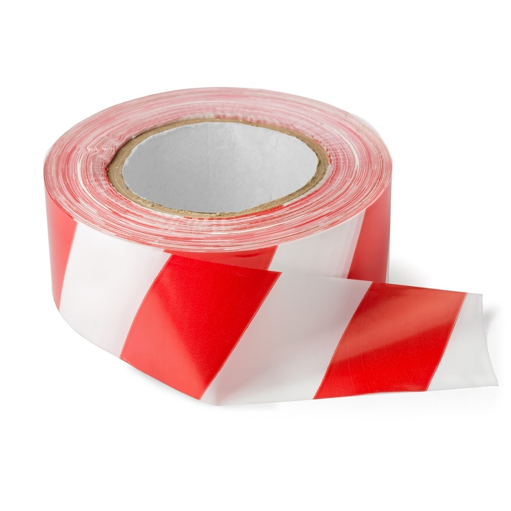 Banda marcaj 50 mm x 33 m PVC (alba-rosie)