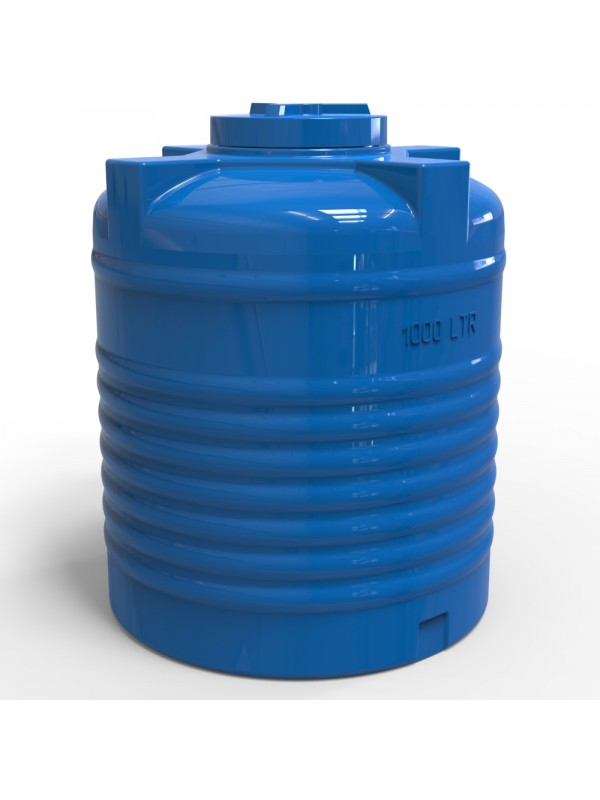 Rezervor apa 1000 L vertical, oval (albastru) cu stut D. 1/2", fortat 110x130 cm (112x132 cm)