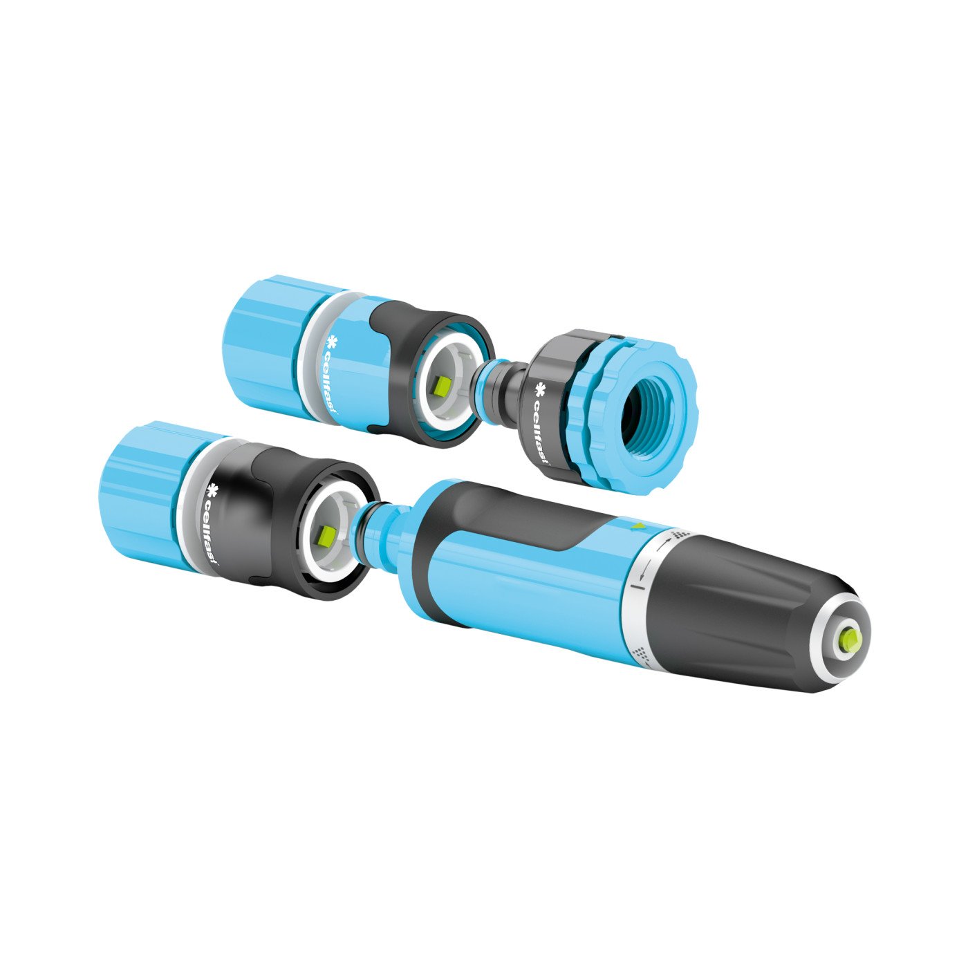 Set furtun de gradina automat (3/8" x 10 м) aspersor si conectoare in set  ENERGO XS™  CELLFAST