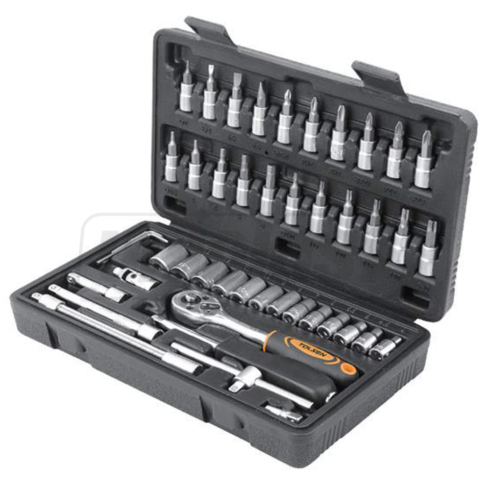 Trusa (45 buc.) clichet/tubulare 1/4" + 1/2"  TOLSEN