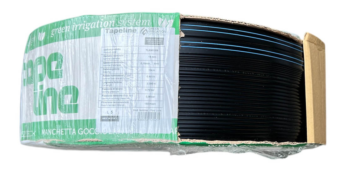 Banda pentru irigatii prin picurare D. 16 mm, 6 mil, 30 cm, 0.8 bar, 1.5 LPH Aquatape/Tapeline  PLASTIC-PUGLIA