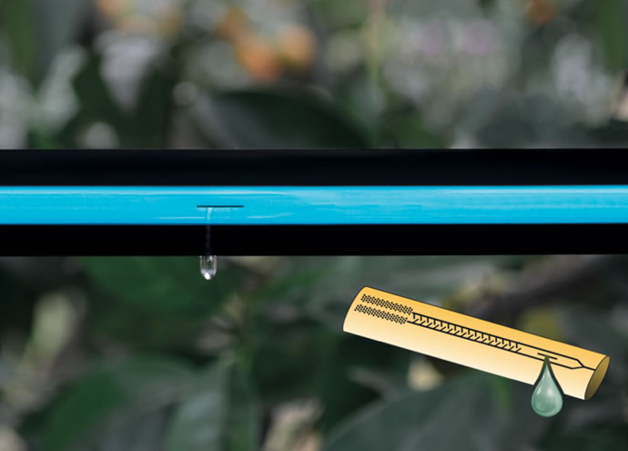 Banda pentru irigatii prin picurare D. 16 mm, 6 mil, 20 cm, 0.8 bar, 1.5 LPH Aquatape/Tapeline  PLASTIC-PUGLIA