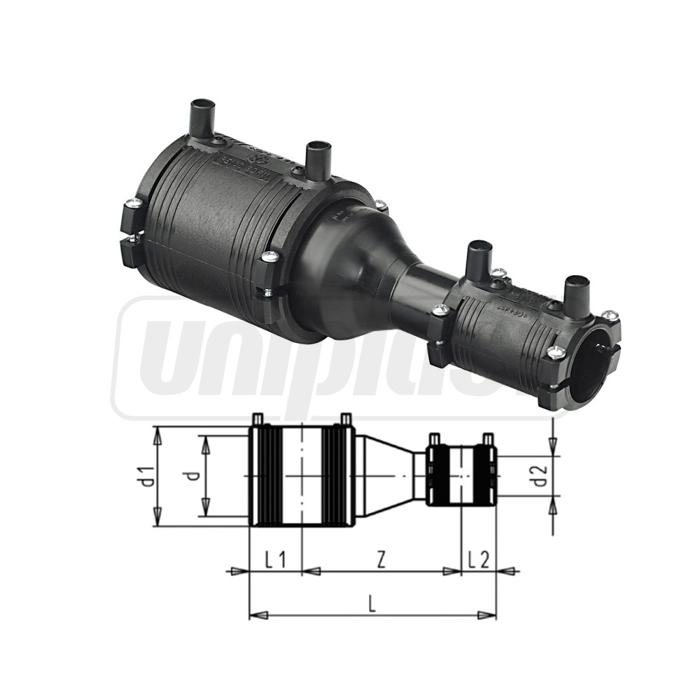 Reductie e/f D.125 x 110 PE100 - KIT SDR11 PN16 39.5W Elgef  +GF+