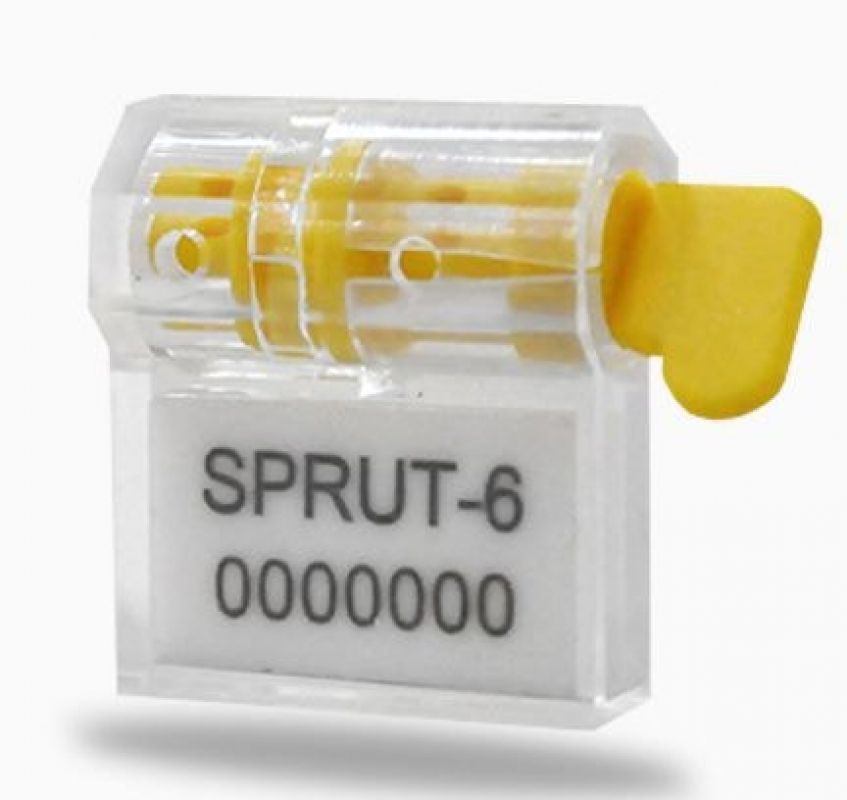 Sigilii universale din plastic SPRUT-6 cu sirma (otel galvanizat) in set si platforma pentru informatie (necesita sigilator)