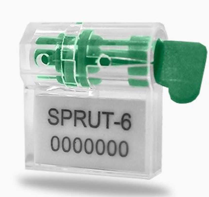 Sigilii universale din plastic SPRUT-6 cu sirma (otel galvanizat) in set si platforma pentru informatie (necesita sigilator)