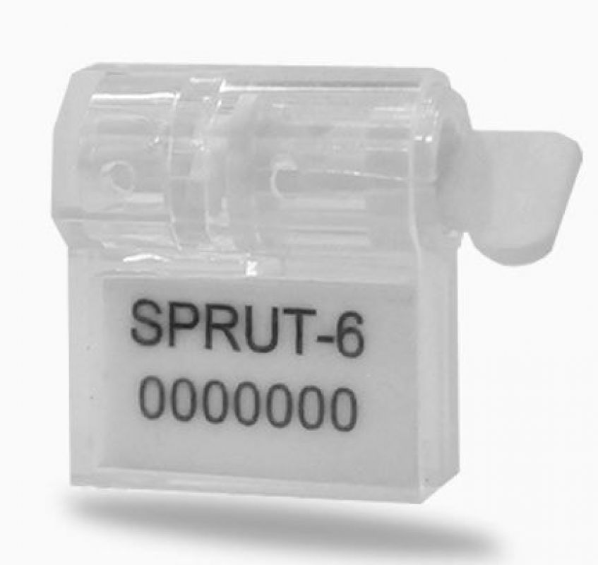 Sigilii universale din plastic SPRUT-6 cu sirma (otel galvanizat) in set si platforma pentru informatie (necesita sigilator)