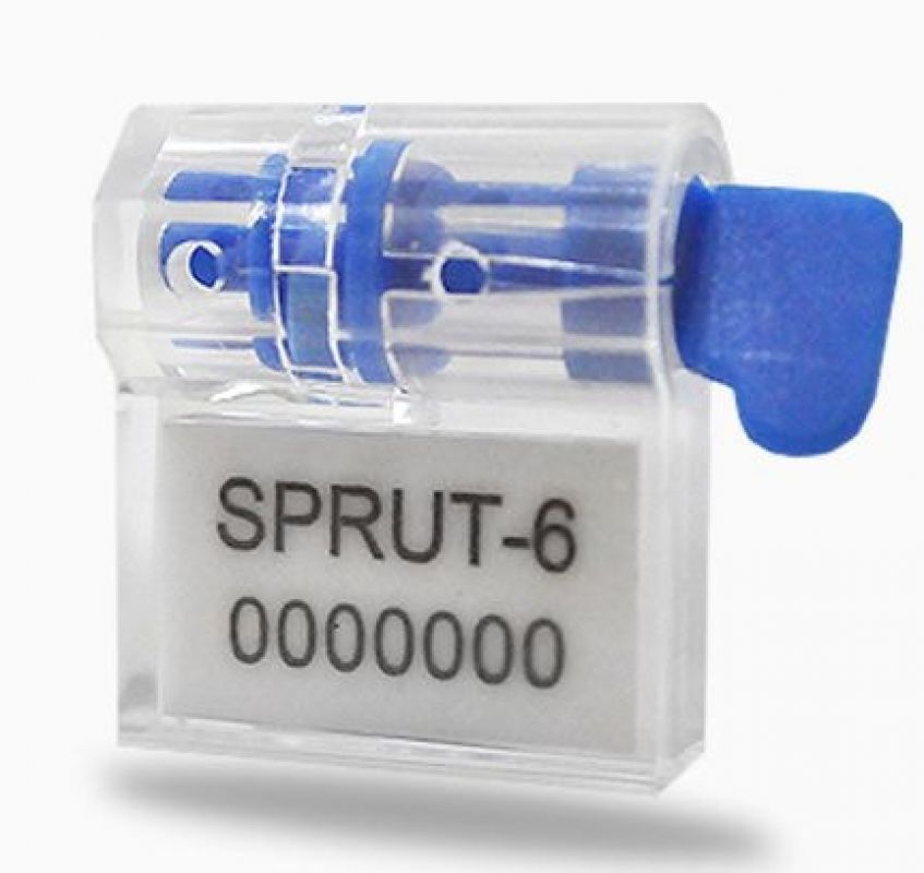 Sigilii universale din plastic SPRUT-6 cu sirma (otel galvanizat) in set si platforma pentru informatie (necesita sigilator)