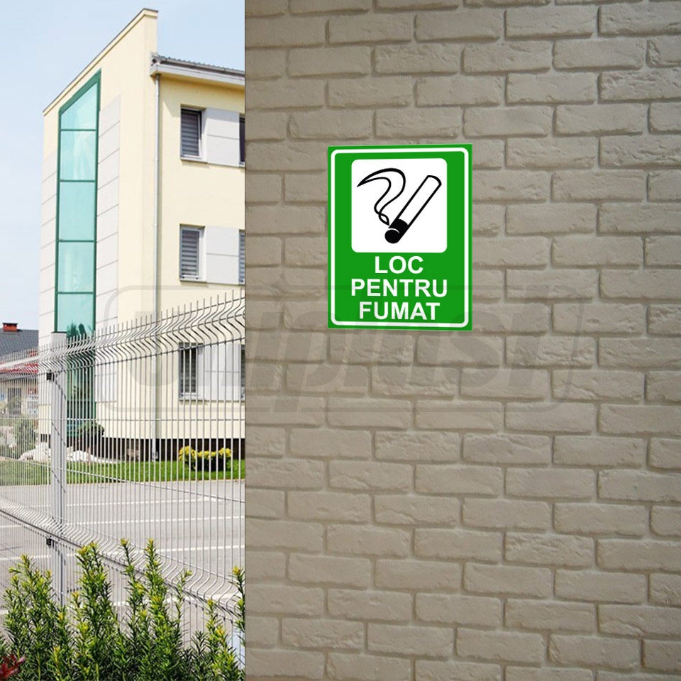 Табличка информационная "LOC PENTRU FUMAT" Оракал + Композит 26 x 20 см