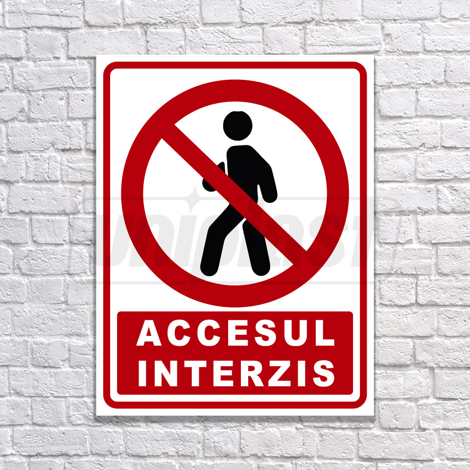 Табличка информационная "ACCES INTERZIS" Оракал + Композит 26 x 20 см
