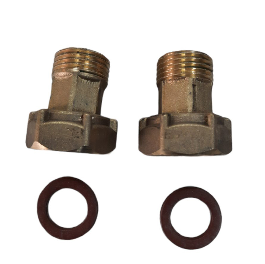 Гайка для водомера D.  1/2" x 3/4" П/М латунь (2 шт.) с прокладкой (Б2709КбА) U