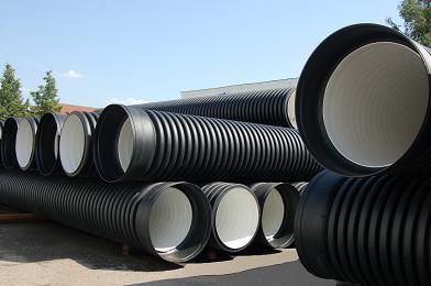 Teava corugata HDPE SN8 OD. 250 (216) mufata cu garnitura L=6 m (negru/alb) TW