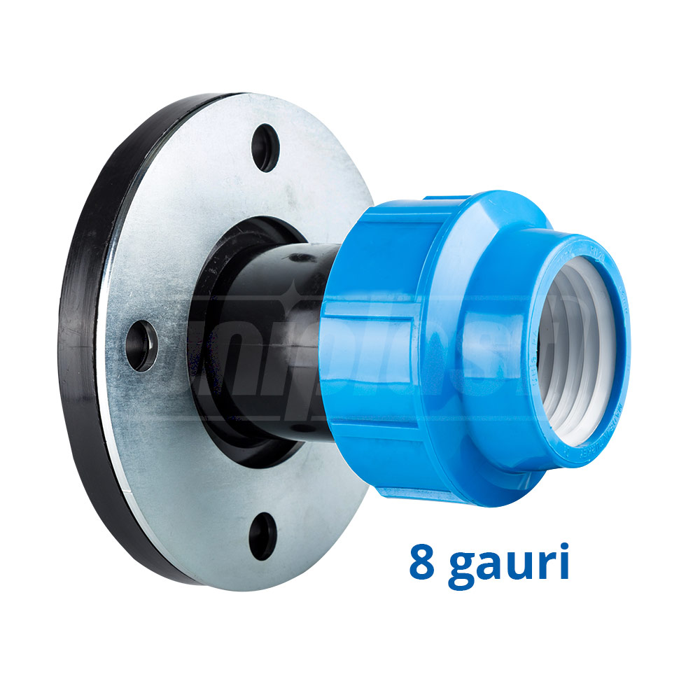 Adaptor compresiune cu flansa D. 90 x 3" / 10 T (flansa 8 gauri)  UNISERA