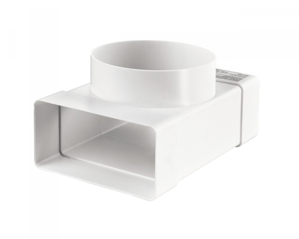 Teu pentru tub rotund/plat de ventilatie din plastic 55 x 110 mm / D.100  ERA