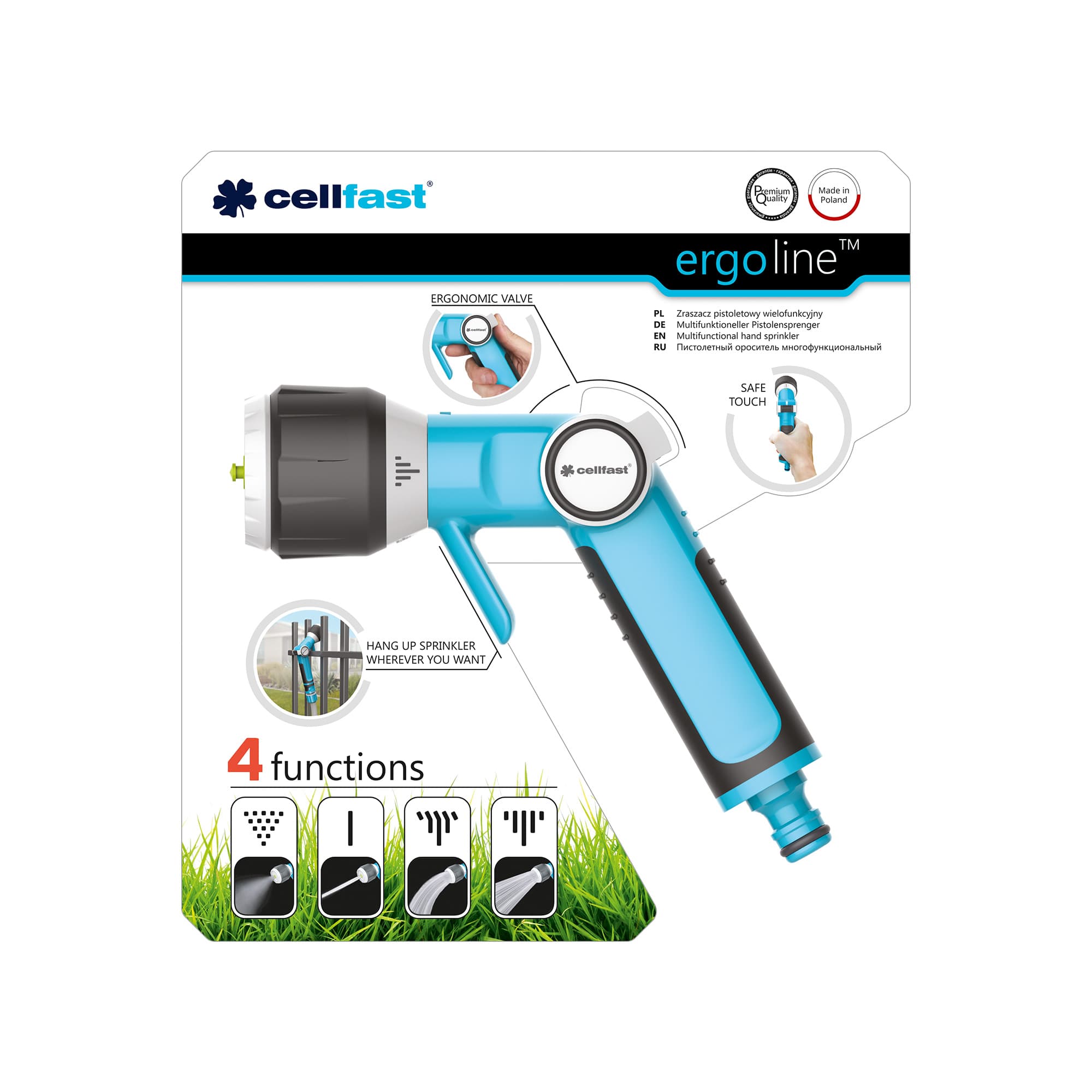 Pistol de stropit cu debit reglabil ERGO multifunctional  CELLFAST