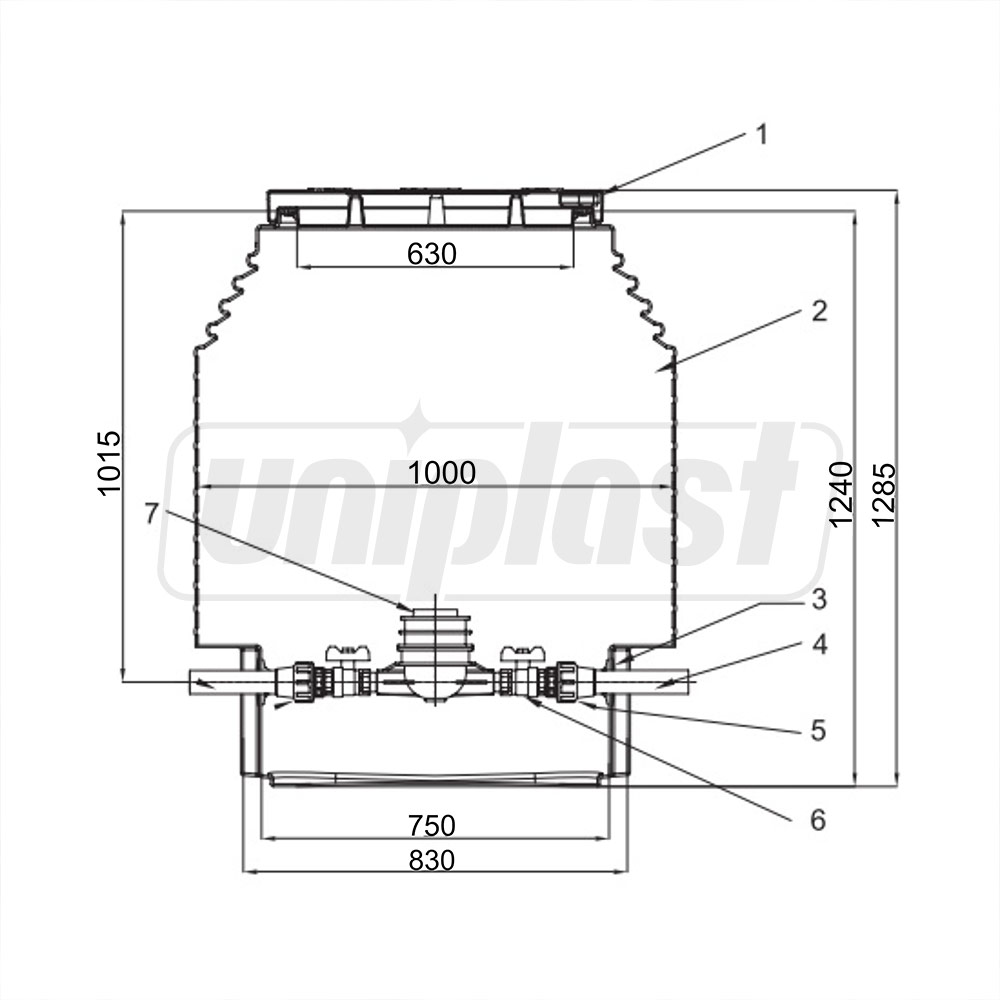 Camin PE Apometru D.1000 H=1250 mm cu capac SF88 (neechipat)  TP