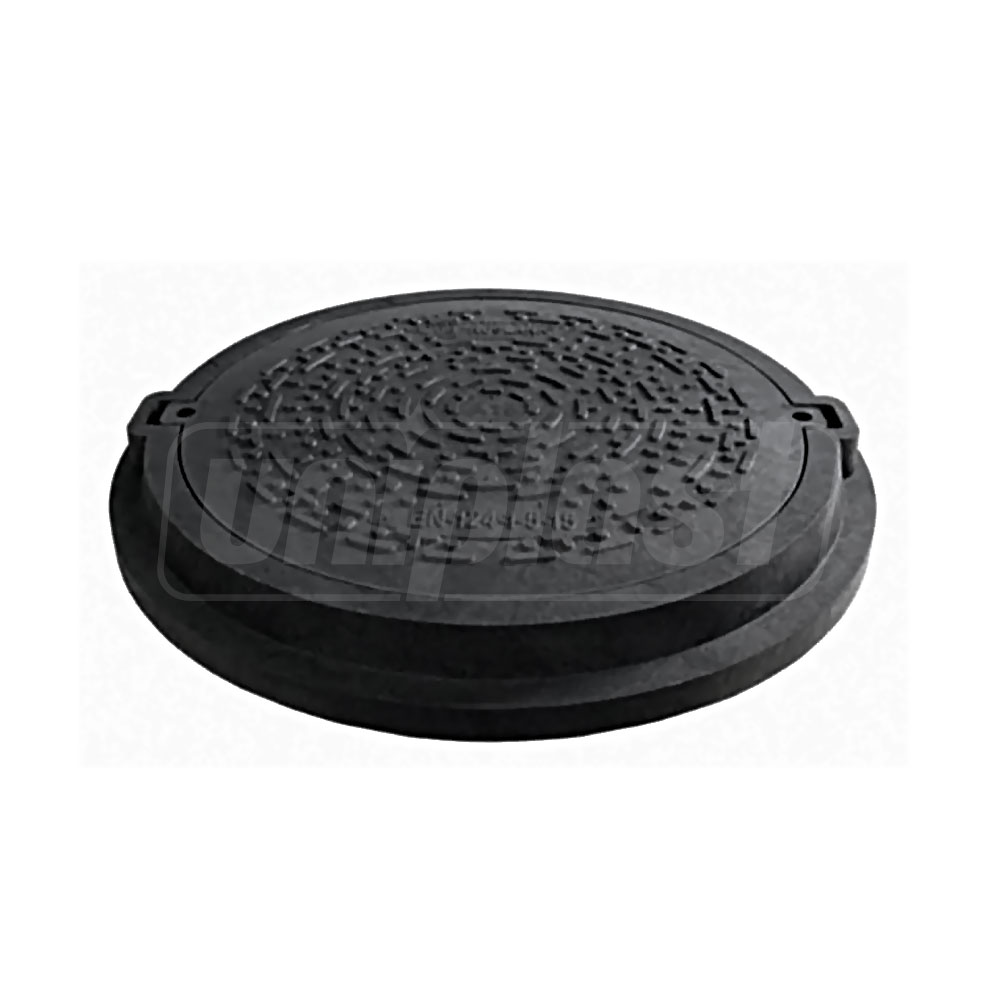 Capac cu rama compozit B125 (nisip+polimer) D.665 (negru) 820(720)x660x80 mm / 47 kg