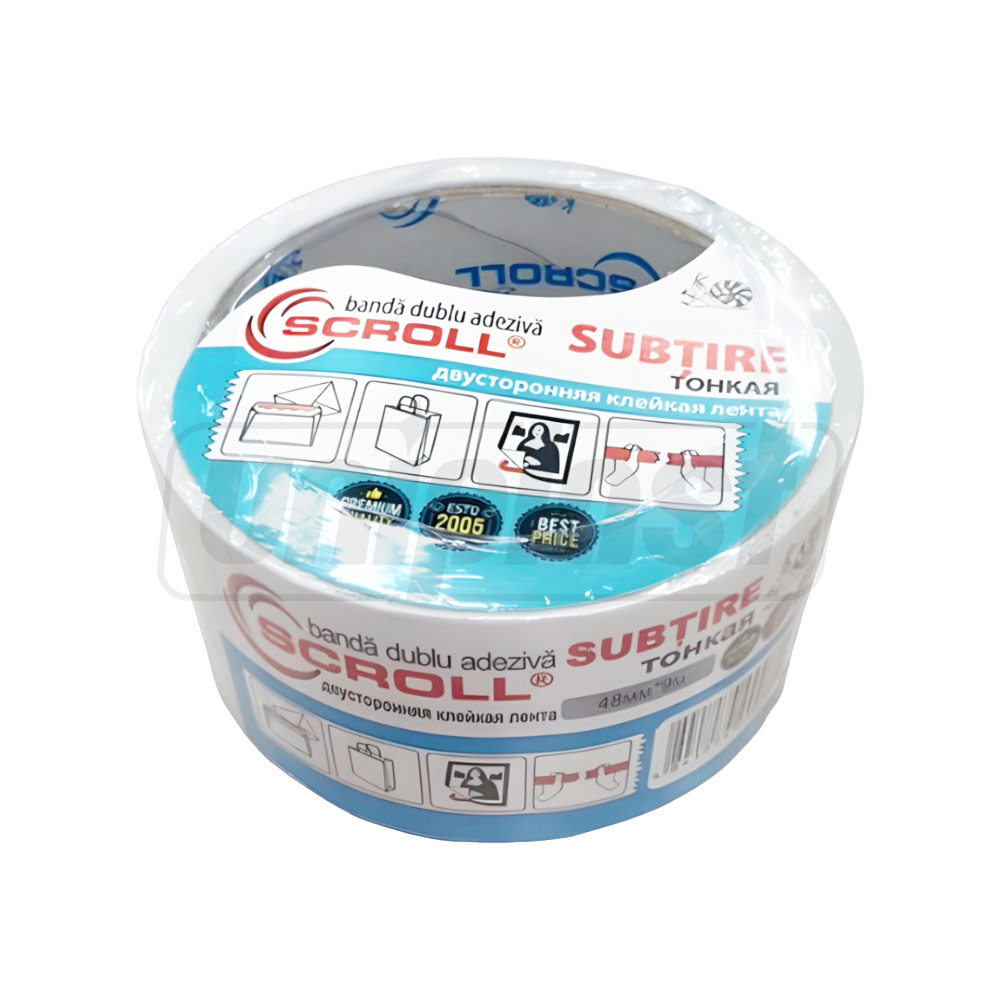 Banda adeziva subtire dublu 18 mm x 20 m