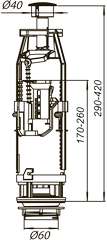 Mecanism de scurgere pentru WC cu 2 regimuri AC2-01  SOLOPLAST