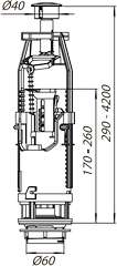 Mecanism de scurgere pentru WC cu buton AC-05  SOLOPLAST
