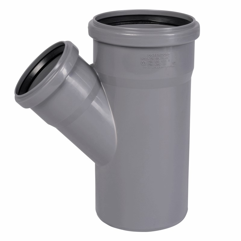 Ramificatie PP D.110 x 75 / 45° (gri)  OSTENDORF