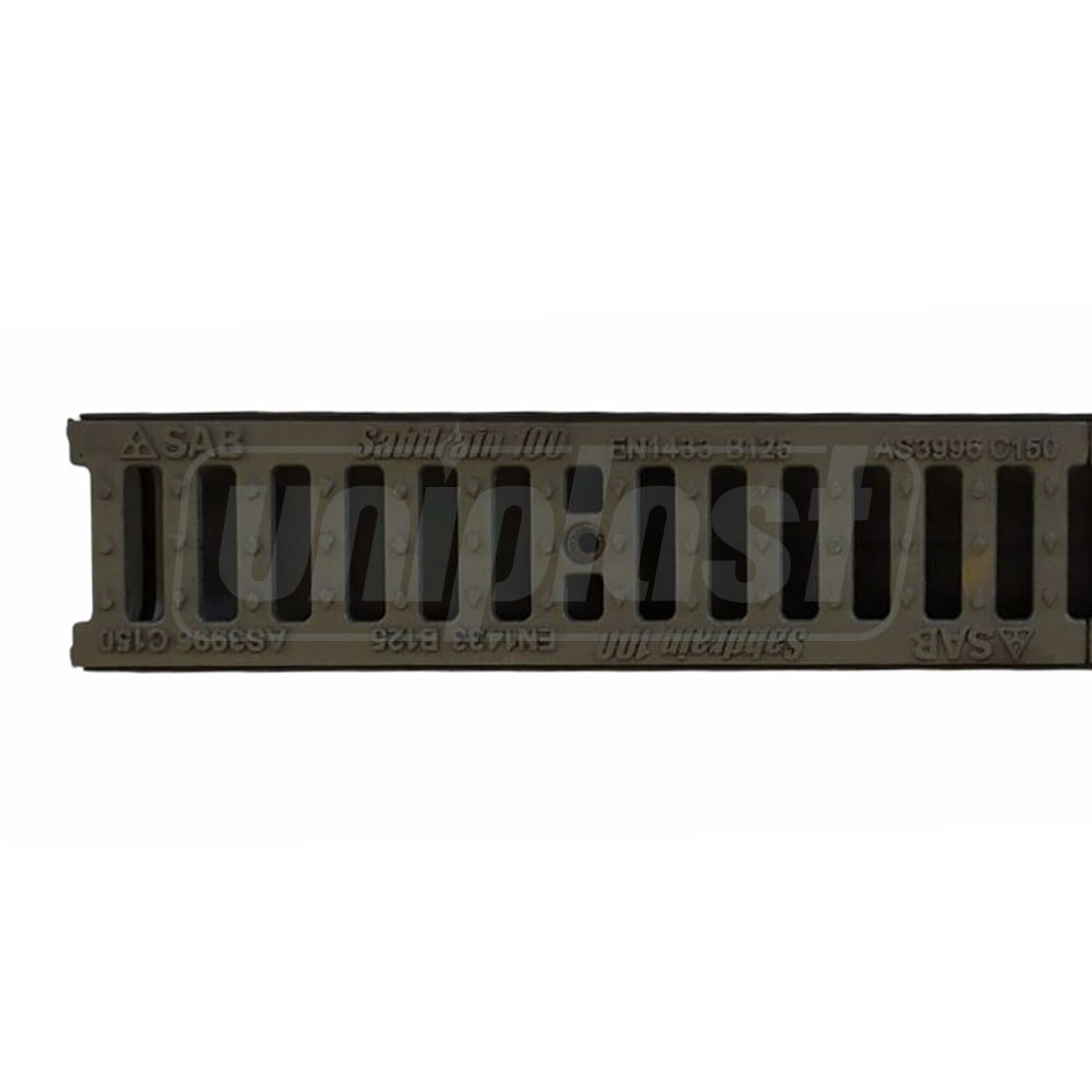 Rigola canalizare PP cu grila din fonta B125 1000x100x100 mm  SAB