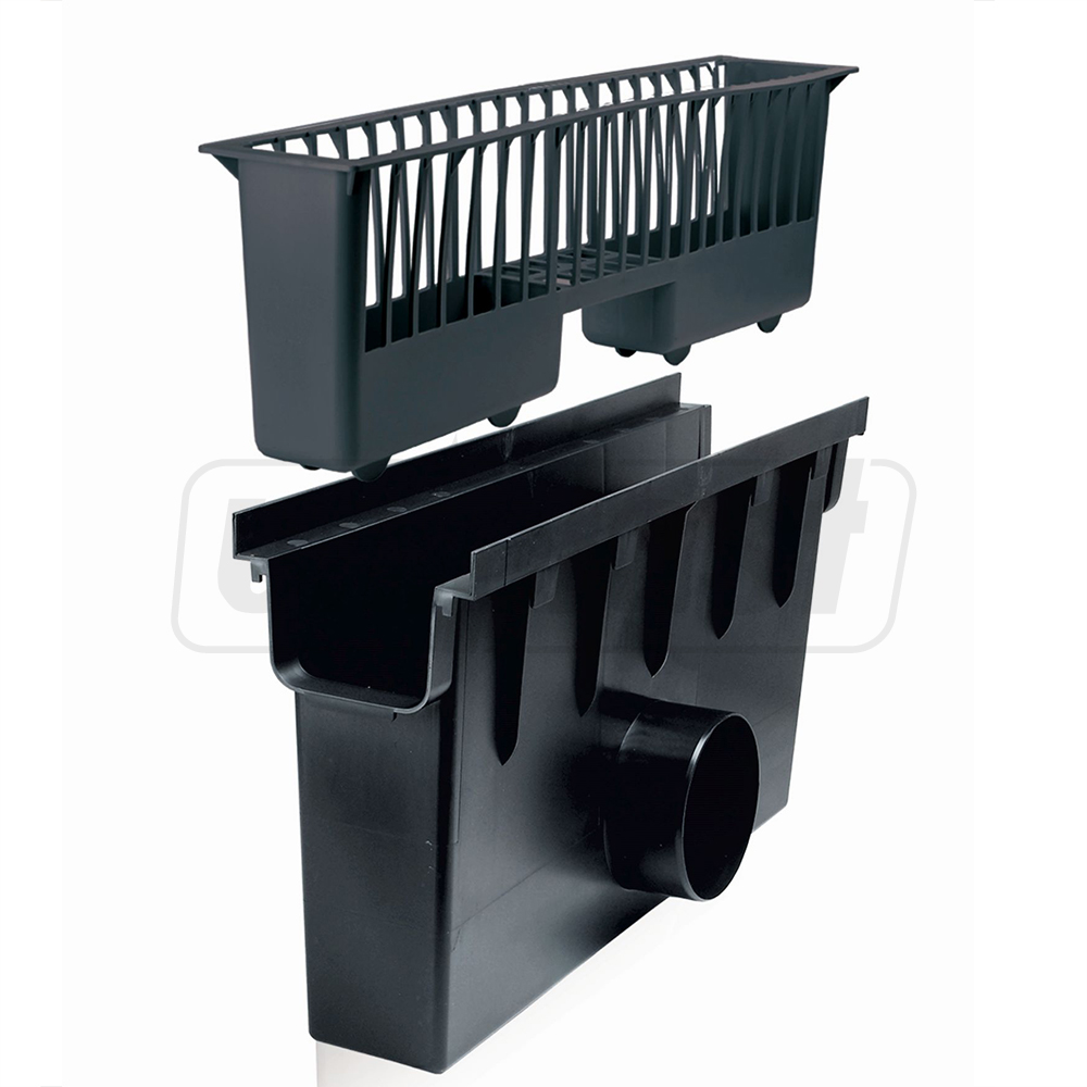 Canal canalizare PP  500x280x126 mm cu cos de gunoi pentru revizuire Art. 1742+1728  ZMM MAXPOL