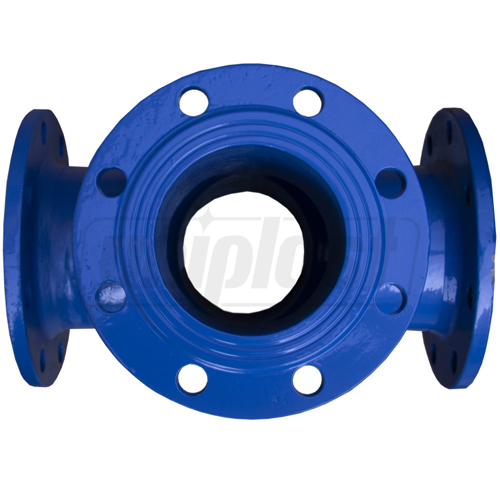 Cruce fonta cu flansa D. 80 DIN PN10 L=330/330 mm (8/8 gauri) FBE