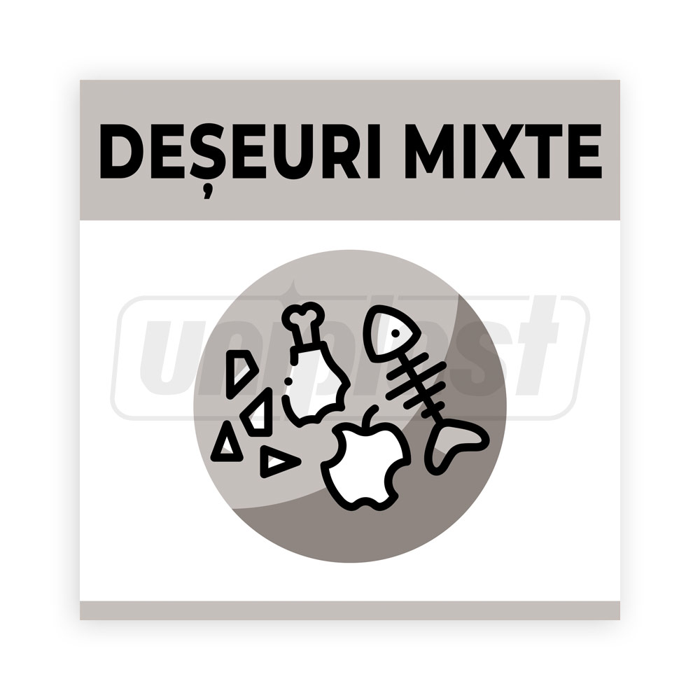 Stickere colectare selectiva a deseurilor "DESEURI MIXTE" (160 x 160 mm)