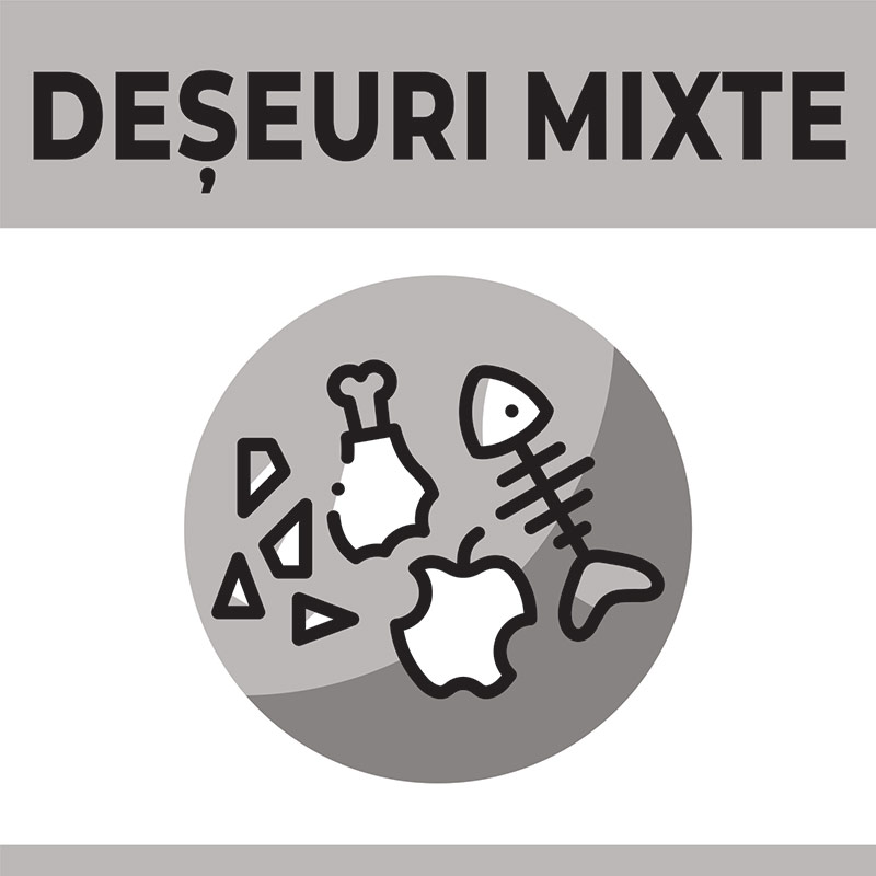 Stickere colectare selectiva a deseurilor "DESEURI MIXTE" (160 x 160 mm)