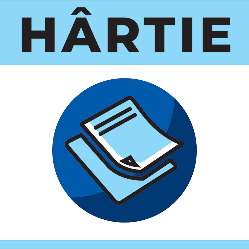 Stickere colectare selectiva a deseurilor "HARTIE" (160 x 160 mm)