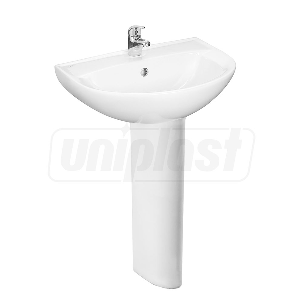 Lavoar cu piedestal semirotund 58 x 48 x 83 cm TR3009 (cu suport in set)  CERANO