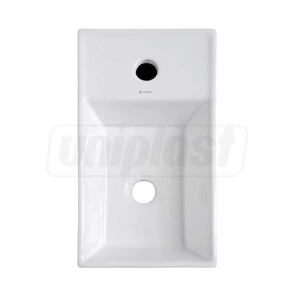Lavoar dreptunghiular pe blat 405 x 220 x 95 mm, baterie pe dreapta TR41355  CERANO